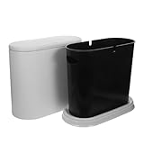 VANZACK Schmaler Mülleimer mit Druckdeckel für Küche Badezimmer Wohnzimmer Kunststoff Abfalleimer mit Praktischem Press top Platzsparender Müllbehälter für Enge Räume und Schränke