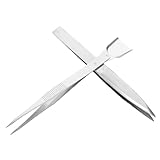 SHINEOFI 1 Satz Pinzetten Mit Spatel Strasspinzette Schmuckwerkzeuge Präzise Präzision Herstellung Stempelpinzette Schmuck Handwerk Werkzeug Rostfreier Stahl Silver 2 Stück