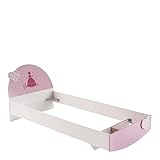 habeig Kinderbett Herzen Mädchen Prinzessin 90 x 190 cm Jugendliege Bett Holz Bettgestell Jugendzimmer Kinderzimmer