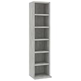 vidaXL CD Regal Ständer Aufbewahrung Standregal Medienregal Bücherregal Büroregal Dekoregal Aktenregal Betongrau 21x20x88cm Holzwerkstoff