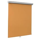 Print Cycero packaging Springrollo Thermo - Mittelzugrollo - Sonnenschutz, Sichtschutz, Blendschutz - 60 x 180 cm orange - Schnapprollo - Verdunkelungsrollo - Stoff Rollo - Thermorollo