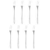 Stainless Steel Fruit Forks, Reusable Fashionable Small Cocktail Forks Tasting Appetizer Tool For Party Kitchen Dessert Salad Fruit (Two forks with pointed handles)