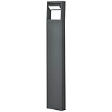 Outsunny Gartenlampe Pollerleuchte, LED Gartenleuchte, Wegleuchte mit Warmweißem Licht, Verstellbarem Neigungswinkel, für Außen, IP65 Wasserdicht, Alu, Dunkelgrau
