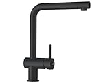 SCHOCK® Küchenarmatur EPOS Magma I schwarze Hochdruck Armatur Magma I Einhebelmischer mit Festauslauf I 360° schwenkbarer L-Auslauf I Küchenarmatur I Spültischarmatur mit flexiblem Anschluss