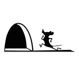 Aufkleber Mauseloch I schwarz glänzend I 20 x 8,5 cm I Wandtattoo I selbstklebend I lustiger Aufkleber für die Wand I Heim-dekoration I Mausaufkleber I dv620