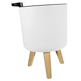 JOINPAYA Moderner Pflanzkübel mit Holzständer Großer Blumenübertopf aus Langlebig für Wohnraum und Garten als Wohn Deko pflanzentopf für Zimmerpflanzen