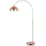 Globo Stehlampe Kugel Bogenleuchte Kupfer Metall Standleuchte gebogen Wohnzimmer Höhe verstellbar, Schirm beweglich, 1x E27, H 141-196 cm
