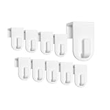 De-Plastik Fensterhaken | Dekohaken - Aufhänger | Weiß | 10er-Set | Für Fenster bis maximal 17 mm Falzmaß geeignet | Optimal für Ihre Fensterdeko | 35 x 20 mm
