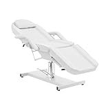 Physa Hydraulische Kosmetikliege 200 kg Sitzhöhe: 67-78 cm 360°-drehbar Weiß Kunstleder Behandlungsliege Kosmetikstuhl Therapieliege Massageliege Tattooliege Massagetisch