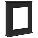 vidaXL Kaminumrandung, Dekorative Kaminkonsole, Kaminsims Dekokamin für Wohnzimmer, Kaminattrappe Kaminverkleidung, Schwarz Holzwerkstoff