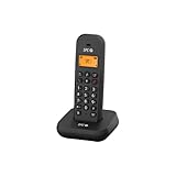 SPC Keops – Schnurloses Festnetztelefon mit beleuchtetem Display, Anrufer-ID, Telefonbuch mit 50 Kontakten, ECO-Modus, Gap-Kompatibilität, Datums- und Uhrzeitanzeige - Schwarz
