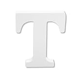 Bojueshaw Weiße Holzbuchstaben, 10,2 cm, stehendes Alphabet, zum Selbermachen, bemalbare Buchstaben für Kunst und Handwerk, Heimdekoration, Hochzeiten und Partys (Buchstabe T)