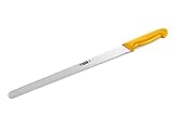 thermohauser Konditormesser (Stahl, rostfrei), einseitiger Wellenschliff, mit gelbem Kunststoffgriff, Klinge 36 cm, Gelb