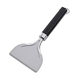 Weber Grillplatten-Schaber, aus Edelstahl, entfernt Fett & Schnutz effektiv, ideal zur Reinigung von Grillplatten/Planchas, Rutschfester Komfortgriff, spühlmaschinenfest - Silber (6781)
