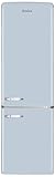 Amica KGCR 387 100 L Retro Kühl-/Gefrierkombination / Baby Blue (Hellblau) / 181cm (H) x 55cm (B) x 62cm (T) / Retro-Design / Kühlschrank mit Gefrierfach