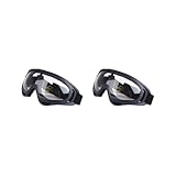 Timcryxient 2er-Set Fahrradschutzbrillen, einfach zu verstauen und unverzichtbare Ausrüstung für Radfahrer, ABS, Motorrad, staubdicht, Ski, Snowboard, Sonnenbrille, schwarz, transparent