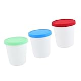 Toyvian 3 Stück Teiliges Runde Eisbehälter mit Luftdichtem Deckel Wiederverschließbare Vorratsdosen für Eiscreme Bpa frei Farbig Gefrierschrankgeeignet Langlebig und Bruchfest für