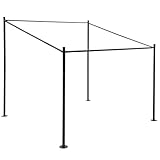 Pergola-Gestell HWC-A22, Anbaupergola Garten Pavillon Terrassenüberdachung Gestänge, Stahl 3x3m