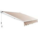 COSTWAY Gelenkarmmarkise Markise, 300 x 250cm Terrassenmarkise mit Alu-Rahmen & Handkurbel, Sonnenmarkise 40-100° Winkel einstellbar, Sonnenschutz & Wasserdicht Balkonmarkise für Balkon, Terrasse