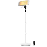 Brandson - Heizstrahler mit Fernbedienung Outdoor Indoor - Elektro Infrarot Terrassenheizstrahler - 3 Leistungsstufen Heizelemente - LED Power Indikator - Wandhalterung - Balkon Garten Terrasse