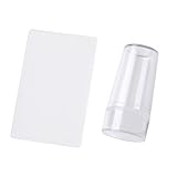XFUYI Transparenter Stempel mit Schaber, Silikonstempel für French Nails, Maniküre-Sets, Kunst-Stempelwerkzeug