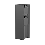 ledscom.de Garten Steckdosensäule POMI für außen, IP44, 2-Fach, Edelstahl, anthrazit, eckig, 23 cm