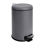 SVITA T20 Mülleimer Grau Treteimer Abfalleimer 20 Liter inkl. Inneneiner rund Küchen-Hilfe