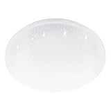 EGLO Deckenlampe Pogliola-S, Ø 31 cm, Kristalleffekt LED Deckenleuchte, 1 flammige Wohnzimmerlampe aus Stahl und Kunststoff, Lampe weiß, Kinderzimmerlampe, Küchenlampe, Bürolampe, Flurlampe Decke