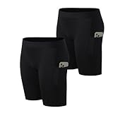 CHUUMEE Herren-Kompressions-Shorts, Sport, Laufhose, Unterwäsche, athletisches Workout, Baselayer, kurz für Biker-Training, schwarz/schwarz, Klein