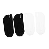 LALADEFIEE 2 Paare Sommer Zwei zehen Socken Atmungsaktiv Leicht Elastisch Unsichtbar Für Sneakers und Sandalen