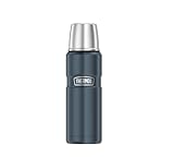 THERMOS STAINLESS KING Thermosflasche ice grey 0,47l - Edelstahl, absolut dicht, mit Trinkbecher, 12h heiß & 24h kalt, kompakt & robust für Reisen und Camping, BPA-frei