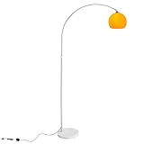 CCLIFE LED E27 Bogenlampe höhenverstellbar Marmorfuß weiß orange Stehlampe Stehleuchte Standleuchte Bogenleuchte Bogenstandleuchte, Farbe:Orange,höhenverstellbar 130-180cm