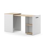 Vicco Schreibtisch Adam, Greige/Artisan-Eiche, 60 x 50.4 cm ausziehbar