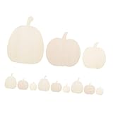 Gadpiparty 12 Stück Teiliges Unbemalte Holz-pumpkin-cutouts aus Nachhaltigem Holz Robuste Diy-herbstdeko für Halloween Erntedankfest Party Vielseitige Hängende Bastelornamente