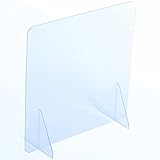 AtHaus® Spuckschutz Schutzscheibe aus Acrylglas Premium Quality, 80 x 60 (BxH) cm OHNE Durchreiche Trennwand Virenschutz Sichtschutz Spuck und Niesschutz Thekenaufsatz
