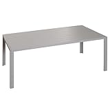 CHEFGASTRO Alu-Esstisch HxBxT 73x180x80cm wetterfest Hellgrau Tisch Bistrotisch Gartentisch Balkontisch