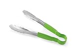 HENDI Servierzange HACCP, Griff beschichtet in den HACCP farben, Küchenzange, Lebensmittel Zange, Grillzange, Kochzange, 250mm, Edelstahl, Grün