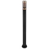 GLOBO Wegeleuchte Pollerleuchte außen Gartenlampen schwarz IP44, Standleuchte Terrasse Balkon, Edelstahl Kupfer rauchfarben, 1x LED 7 W 806Lm, DxH 12,7x110cm