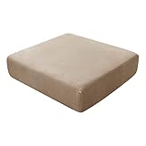 BXFUL Sofa-Sitzkissenbezüge, Sofakissen-Bezüge Stretch-Samt, Couchkissen-Bezüge Ersatz für individuelle Kissen mit elastischem Stoff (1-Sitzer,Sand)