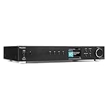 Audizio Adria, Internetradio WLAN Radio mit Bluetooth, DAB Tuner, Spotify Connect, HiFi-Tuner, Internet Radio, USB, AUX, RCA Out, Optical, Fernbedienung, Schwarz