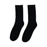 BIISDOST Damen-Socken, einfarbig, 5 Paar, wadenhoch, Herbst- und Wintersocken, lange Socken, College, weiche Wollsocken, kurze Socken, lange Socken für Damen, braun, Einheitsgröße