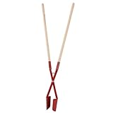 Galaflor Handbagger (Stahl) mit Holz-Stiel (95 cm) - Gesamtlänge 152 cm, Gewicht: 5,6kg - Erdlochausheber, Erdlochschaufel, Lochschaufel, Lochspaten, Doppelspaten, Erdlochheber