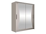 Mirjan24 Modernes Schwebetürenschrank Westa IX Kleiderschrank mit Spiegel, Schlafzimmerschrank, Schiebetürenschrank, Garderobe, Schlafzimmer (Cashmere)