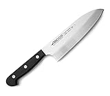 Arcos Deba Universalmesser - Asiatisches Messer aus NITRUM Edelstahl, Hohe Vielseitigkeit mit Schwarzem POM-Griff, Ergonomischer und Rutschfester Griff, Größe 18 cm - Für den Täglichen Gebrauch