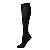 Generisch Mid Tube Einfarbige Kompressionssocken Sportsocken Drucksocken Wadensocken Drucksocken Strumpfhose Strapse Optik (Black, M)