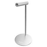 ELFJMZP Aluminium-Kopfhörerständer, Silberne Tischhalterung für Over-Ear-Kopfhörer, runde 98-mm-Basis, 280-mm-Höhe, 80-mm-Stützarm, mit Installationswerkzeug