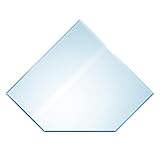 raik Glasplatte Bodenplatte 125 x 125 cm Kamin Funkenschutzplatte Funkenschutz flach mit Facette Diamantform hochbelastbar bis 700 kg temperaturbeständig bis 300°C