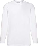 Fruit of the Loom Herren Basic Shirt, Langarm weiß Weiß - Weiß Large