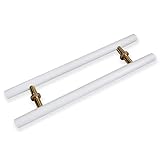 DLAZUM Türgriff für Eingangstüren im Innen- und Außenbereich, gewerblicher Hochleistungs-Haustürgriff, moderner Glastürgriff für den Eingang von Küchengeschäften,White-60cm(23 5/8