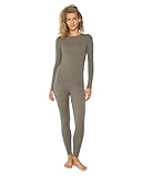 DANISH ENDURANCE Merino Thermounterwäsche Damen, Premium Skiunterwäsche Damen, Funktionsunterwäsche Set, Warm & Atmungsaktiv, Merino Unterwäsche Damen, Grau, L